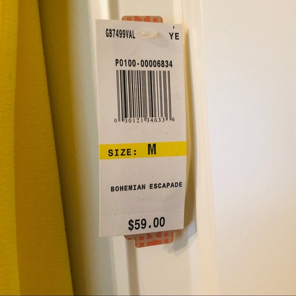 NWT Gianni Bini Yellow Lace Cold Shoulder Dress - Picture 6 of 8